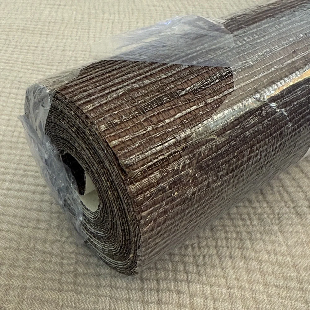 BREWSTER HOME FASHIONS WALLPAPER #ZH80071 - 1 ROLL Shandong Chocolate Grasscloth